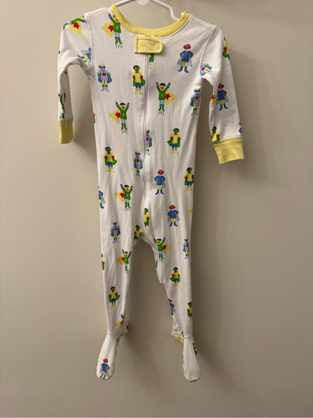 The Beaufort Bonnet Company Footed One-Piece Pajamas with Yellow Trim